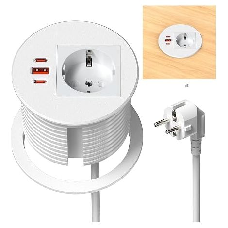 Prise encastrable Plan de Travail 2 USB-C, Ø80 mm (1/5)