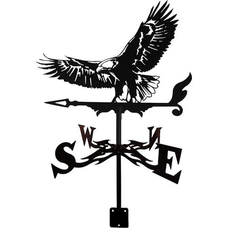 Wetterfahne aus Metall mit Adler im Flug Majestätischer dekorativer Wetterindikator für Garten Dach und Außenbereich Schwarz Geeignet für alle (1/5)