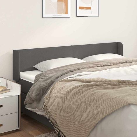 vidaXL Tête de lit avec oreilles Gris 183x16x78/88 cm Similicuir (1/5)