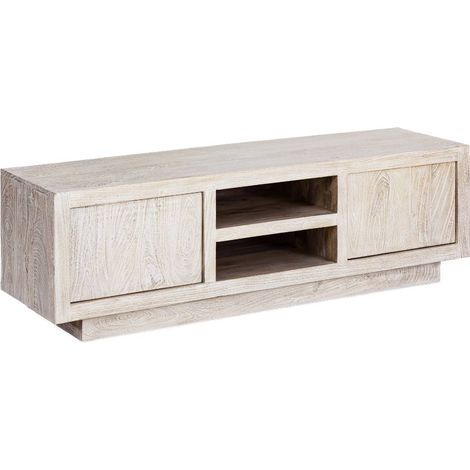 Meuble TV en bois de manguier blanchi Alison (1/5)