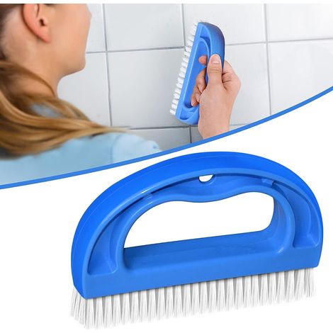 Brosse À Joint - Poignée Ergonomique Courbée - Soies Rigides En Fibre PET - Pour Carrelage Salle De Bain Douche - 1 Pièce (1/4)
