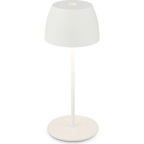 B.K.Licht Mini lampe de table LED sans fil IP44, à intensité variable, tactile, protection contre les éclaboussures, sans fil, blanc, Ø8 x 20 cm