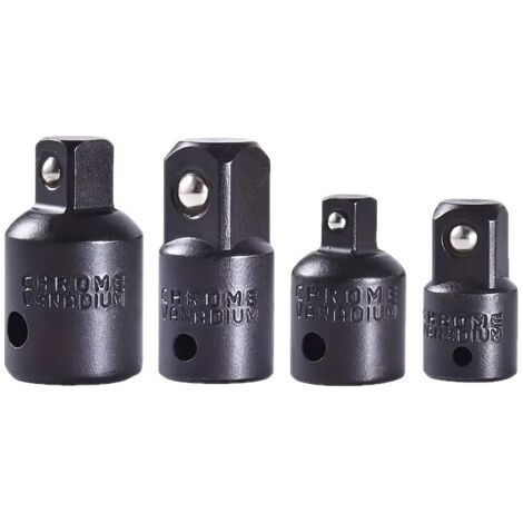 Kit adaptateur réducteur de prise à cliquet carré 4 pièces 1/2 à 3/8, 3/8 à 1/4 (Noir)