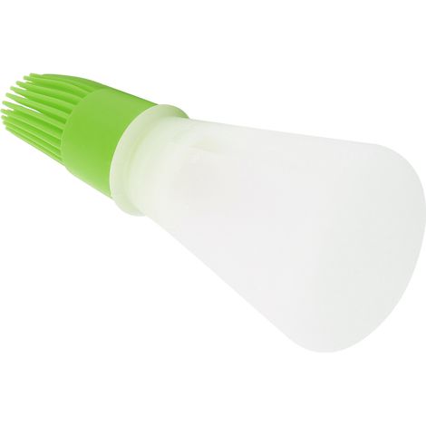 Pinceau à huile en silicone avec flacon d'huile, résistant aux hautes températures, pour contrôler l'huile dans la cuisine (vert).