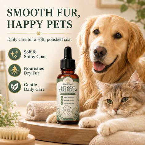 KineShineX Pet Hair Care Essence, geeignet für Katzen und Hunde, glättet, verleiht Glanz, pflegt trockenes Fell und ist für die tägliche Anwendung geeignet. (1/4)