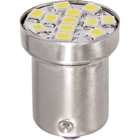 24V Led Series - 12 Smd x 1 chip - (R5W-R10W) - BA15s - 20 pz  - Scatola - Bianco - Doppia polarità (1/2)