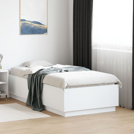 Estructura de cama con LED madera ingeniería  90x190 cm