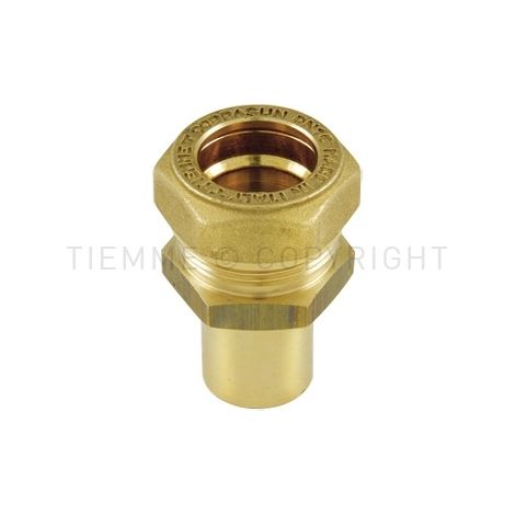 Raccord pour flexible solaire à compression inox DN16- Laiton à souder Mâle Ø18