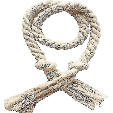 Lot de 2 embrasses de rideaux en corde de coton et lin tissée, couleur unie, décoration intérieure JikaixBeige (1/5)