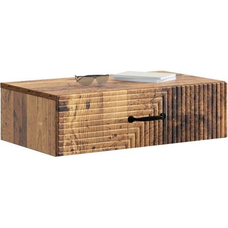 Étagère Murale avec Tablette, Meuble Rangement Mural en Bois d'Ingénierie, Étroit et Compact 59 x 34,5 x 17 cm pour Salon, Entrée ou Bureau (1/5)