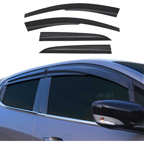 Déflecteurs De Vent Pluie d'air Compatible avec Renault Symbol Thalia 2013 en Acryl Noir 4X (1/5)