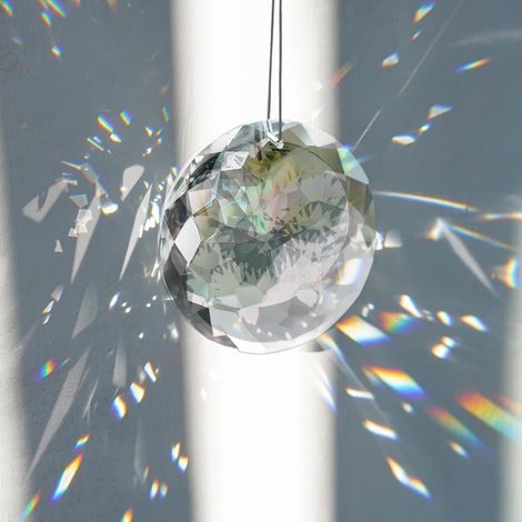 Kristall-Sonnenfänger zum Aufhängen, transparenter Sonnenfänger für Fenster, Regenbogen-Sonnenfänger, elegante Geschenkidee für drinnen und draußen, Dekoration für Haus und Garten (1/5)