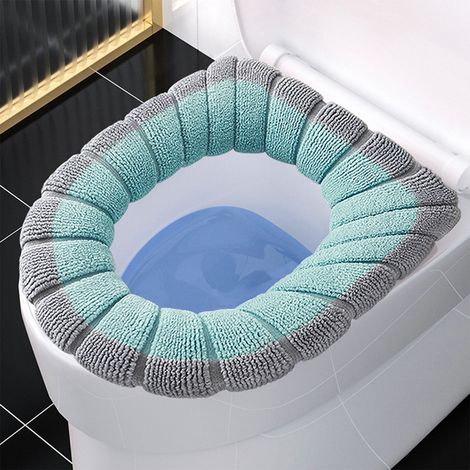 Couvre-Abattant De Toilette Universel - En Polyester Épais Avec Poignée - Pour Saisons Toutes - Lavable En Machine - Convient Aux Abattants Ronds Et Rectangulaires - 1 Pièce (1/5)
