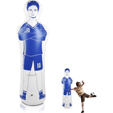Gardien de But de Football Gonflable, mannequins Football 40 x 160 cm équipement d'entraînement Football PVC défenseur Gonflable à Fixer au Mur entraînement Gardien But pour Exercices Dribble Passe