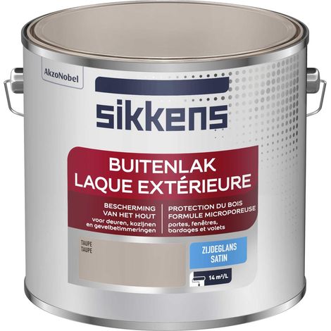 Sikkens - Peinture Laque Extérieure Bois et Fer - Finition tendue, sous-couche intégrée, facile à appliquer - Satin Taupe 2,5 L (1/4)