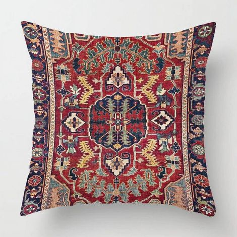 Housse De Coussin - Coton Mélangé Lin - Motif Ethnique Marocain - 60x60 cm - Pour Canapé Salon Chambre Voiture Extérieur - 1 Pièce (1/5)
