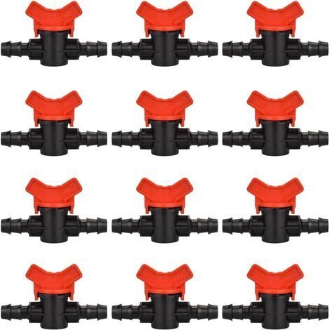 12er-Pack Bewässerungshähne, 16-mm-Ventile, robuster Kunststoff, Schlauchanschluss, für Garten und Landwirtschaft (1/5)