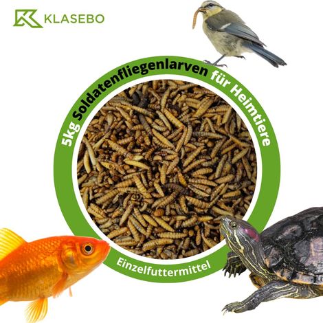 28,5 Liter Soldatenfliegenlarven (5kg) - Ganze, getrocknete Hermetia illucens (1/4)