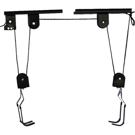 Elevador de bicicletas de hasta 60 kg para montaje en pared, robusto percha para garaje y almacén, polea gancho