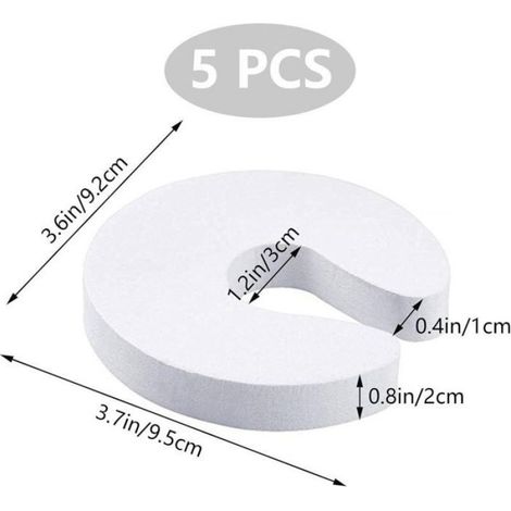 5pcs Butée de porte en mousse EVA - Protection sécurité enfants Installation sans outil - Fenêtres et portes - Blanc (1/5)