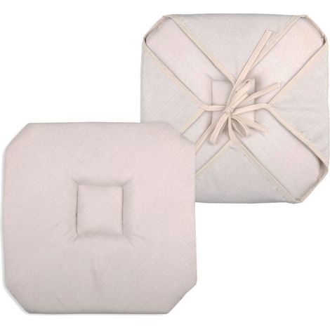 Galette de chaise italienne et unie Beige 40x40 cm