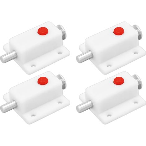 Verrous à ressort automatiques en plastique blanc pour portes d'armoires, portes de penderies, berceaux et fenêtres
