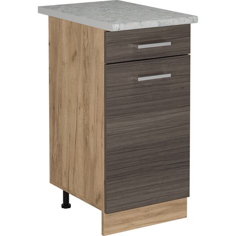 Mobiletto base per cucina R-Line, Grigio nobile, 40 cm PL Marmo, Vicco