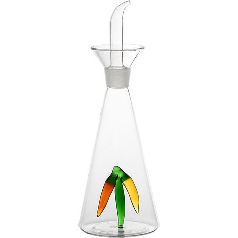 Oliera in vetro trasparente da 180 ml per olio e aceto, ideale per la cucina, la decorazione e l'uso quotidiano
