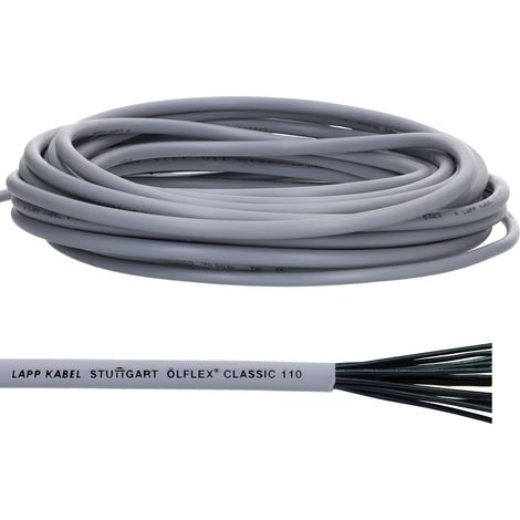 10 Meter Lapp 1119754 Ölflex Classic 110 PVC-Steuerleitung 4x0,5 mm² ohne grün-gelben Schutzleiter I Steuerkabel 4 adrig I Kabel 4 adrig