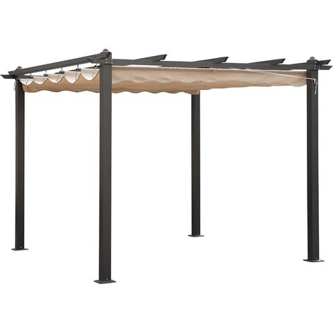 PERGOLA 'NASSAU' mt 3 x 3 x h. 2,25 - telo col. ecru