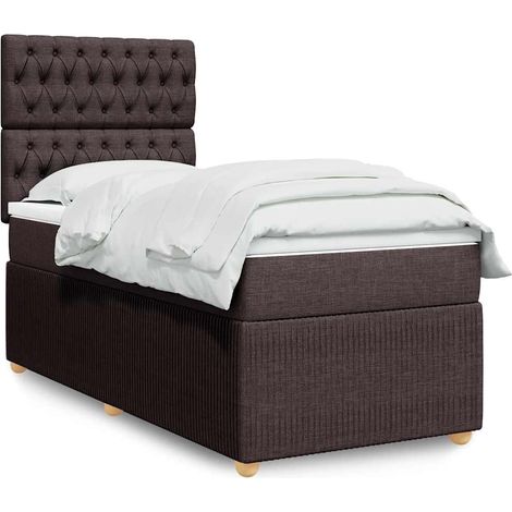 Boxspringbett mit Matratze Dunkelbraun 80x200 cm Stoff (1/5)