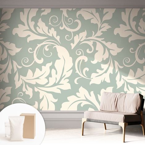 Papier peint intissé décoratif pour salon chambre et cuisine Facile à poser avec colle Feuilles décoratives 312x219 cm (1/5)