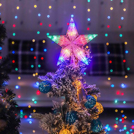 Stelle colorate a LED per la decorazione della cima dell'albero di Natale (15,5 cm) (1/4)