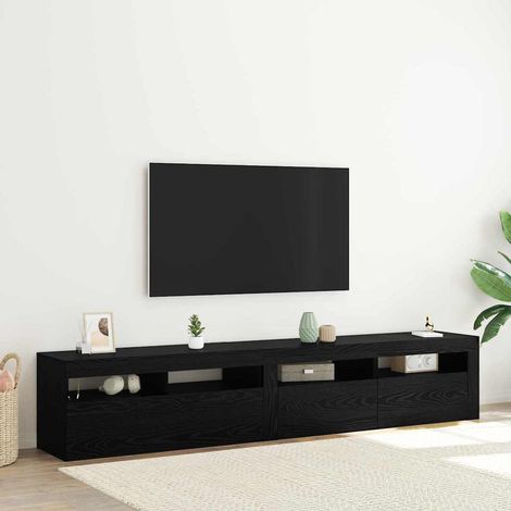 Gabinetes para TV 2 pcs Roble negro 210 x 35 x 40 cm vidaXL