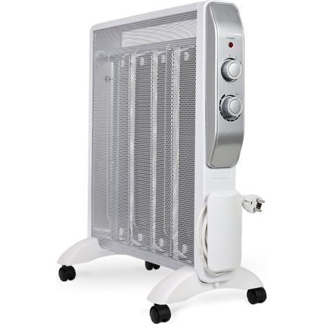 Radiador de mica 2000W Estufa de mica Blanco Radiador eléctrico de bajo consumo Silencioso calefactor de mica portátil
