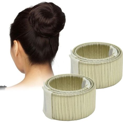 Set de 4 herramientas para peinar el cabello para niñas y mujeres: Fijador de trenzas y moños tipo donut (perfecto para cabello largo y grueso) (1/5)