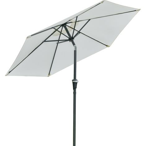 Ombrellone da Giardino Ø2,27m in Metallo e Poliestere Bianco Crema (1/5)