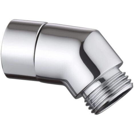 Adaptateur coudé pour pommeau de douche à main G1/2" - Raccord de conversion à 45 degrés  - Pour la plupart des systèmes de douche standard - Argent，1.31.75inch (1/5)