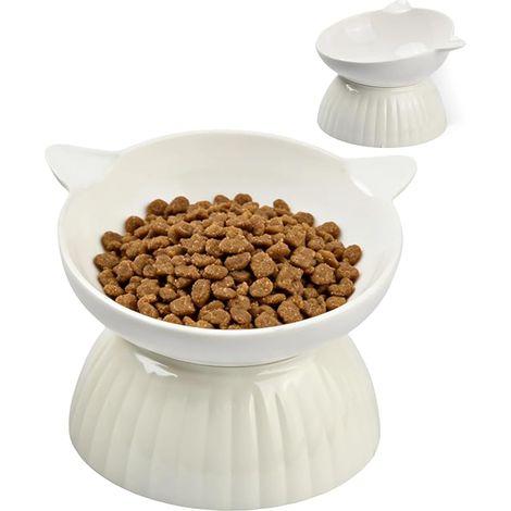 Ceramic Raised Angled Cat Bowl Cat Bowl (1/5)