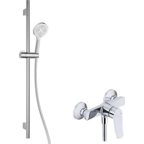 kielle Nefia - Set doccia con miscelatore, asta, flessibile e doccetta EcoSpare, cromo 20627SN10 (1/5)