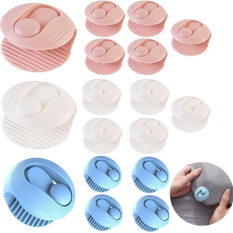 Clip de fixation de drap de lit 18PCS (bleu clair + rose clair + blanc gris)