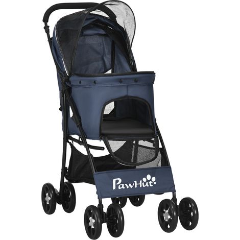 Poussette pliable pour chien avec coussin 4 roues fenêtre en filet petit chien chat tissu Oxford 600D