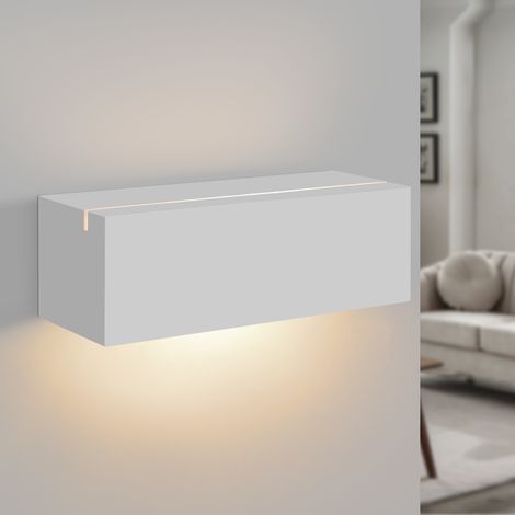 GBLY Wandleuchte Innen Wandlampe Flur - Up and Down Wandleuchten Modern Design G9 Flurlampe Weiß Gipsleuchte Wand Treppenhaus Lampe für Wohnzimmer Küche 35.5CM - Ohne Leuchtmittel