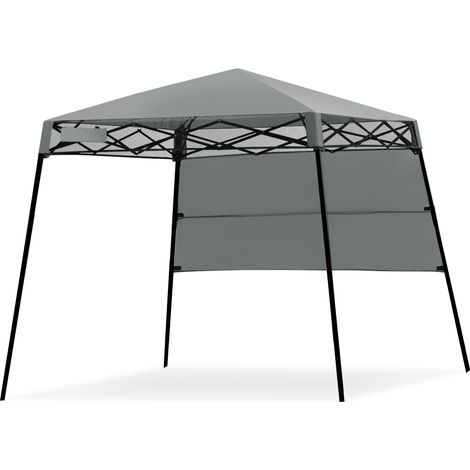 Tenda a baldacchino portatile e leggero con borsa per campeggio, Gazebo da esterno con gambe inclinate Grigio (1/4)