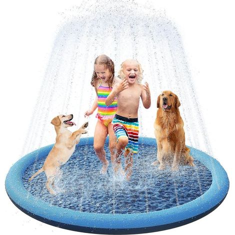 Tapis de pluie pliable et portable pour piscine pour chiens - Piscine en PVC avec fond antidérapant pour grands chiens (1/5)