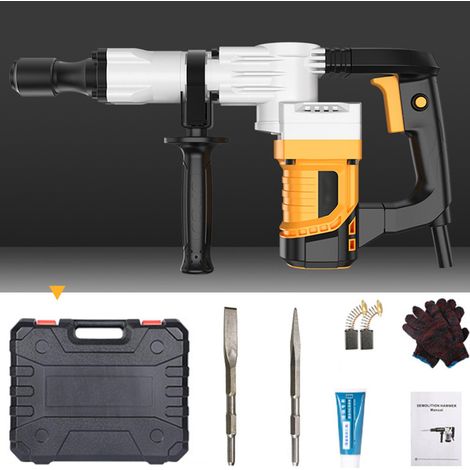 Applicable Marteau perforateur, Marteau perforateur Rotatif Robuste 220 V, Marteau perforateur 1200 W avec contrôle des Vibrations, Embrayage de sécurité, pic électrique Hexagonal, 4590 Fois par Minut (1/5)