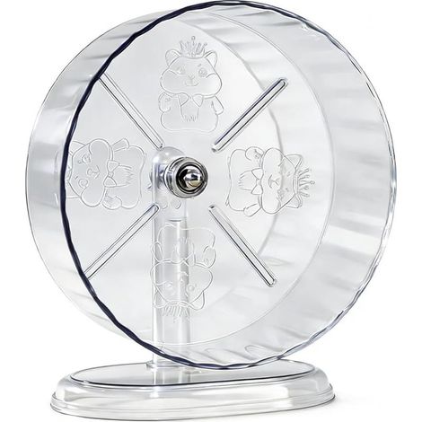 Roue de Hamster Super 24 cm, Roue de Course Transparente et silencieuse avec Support réglable pour Hamsters Nains, Souris, gerbilles et Petits Animaux Compagnie, Jouet d'exercice pour Animaux (1/5)