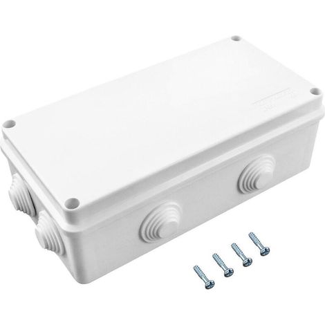 Wasserdichte Anschlussdose IP65 aus weißem ABS – 200 × 100 × 70 mm – für den Außenbereich