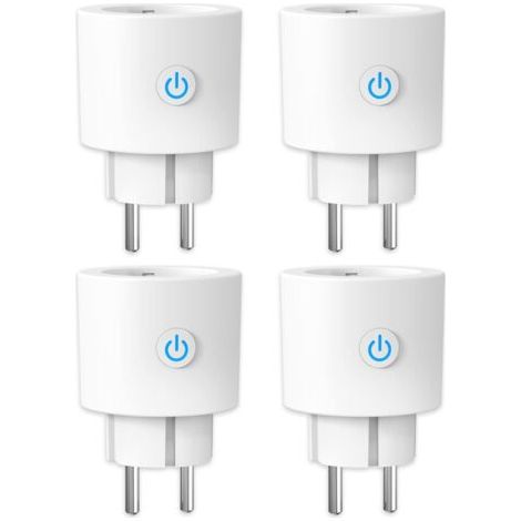 BUNTHAUS Mesure de la consommation d'énergie de la prise intelligente WiFi 16A, prise intelligente compatible avec Alexa/Google Home, contrôle par application, horaires et minuterie
