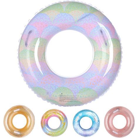 Bouée Gonflable,Flotteurs de Piscine gonflables, Jouets de Balle flottants pour Adultes et Enfants, Jouets de Plage de Piscine d'été, Anneau de Natation Flottant - Coloré (1/5)